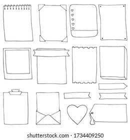 Bullet Journal Set Of Hand Drawn Frames And Elements