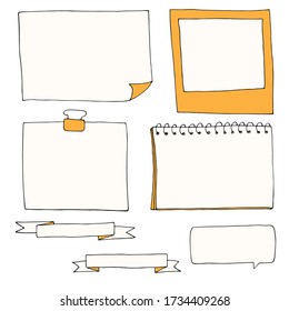 bullet journal set of hand drawn frames and elements