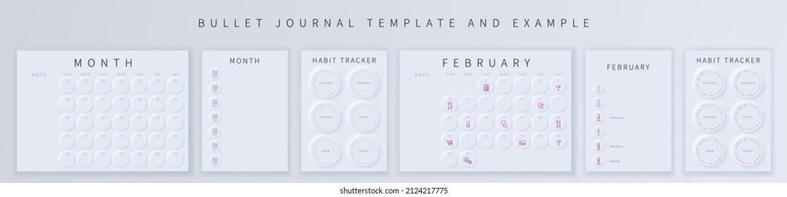 Bullet journal template. vector illustration.