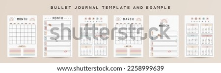 Bullet journal template. Vector illustration.