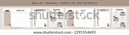 Bullet journal template. Vector illustration.