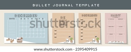 Bullet journal template. Vector illustration.