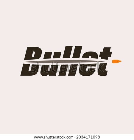 bullet letter logo vector with with a bullet cutting the letter