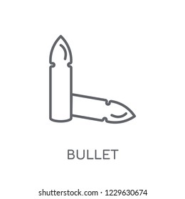 Bullet linear icon. Modern outline Bullet logo concept on white background from law and justice collection. Suitable for use on web apps, mobile apps and print media.