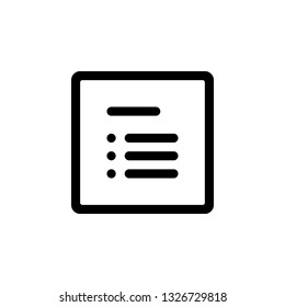 Bullet List  vector border icon. This icon use for admin panels, website, interfaces, mobile apps