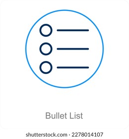 Bullet list and list icon concept