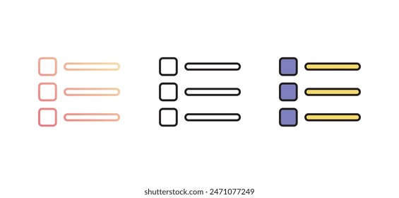 Bullet List icon design with white background stock illustration