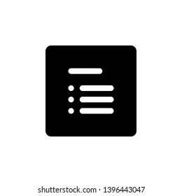 Bullet List  vector icon. This icon use for admin panels, website, interfaces, mobile apps
