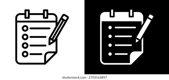 Bullet List Icon Ilustración vectorial negro blanco
