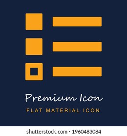 Bullet List Marked premium material ui ux isolated vector icon in navy blue and orange colors