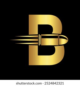 Bullet Logo combine with letter B vector template