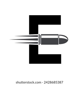 Bullet Logo combine with letter E vector template