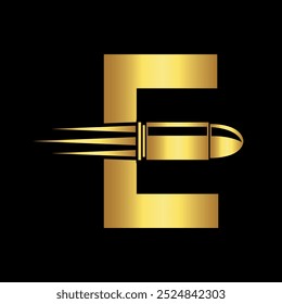 Bullet Logo combine with letter E vector template