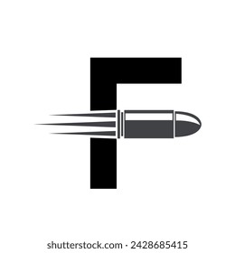 Bullet Logo combine with letter F vector template