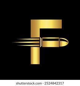 Bullet Logo combine with letter F vector template