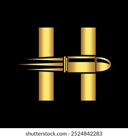 Bullet Logo combine with letter H vector template