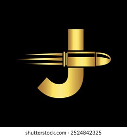 Bullet Logo combine with letter J vector template