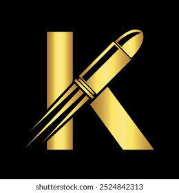 Bullet Logo combine with letter K vector template