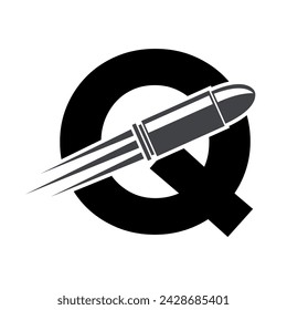 Bullet Logo combine with letter Q vector template