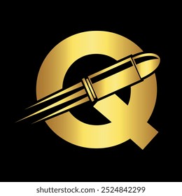 Bullet Logo combine with letter Q vector template