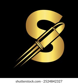 Bullet Logo combine with letter S vector template