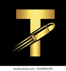Bullet Logo combine with letter T vector template