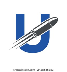 Bullet Logo combine with letter U vector template