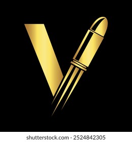 Bullet Logo combine with letter V vector template