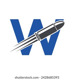 Bullet Logo combine with letter W vector template