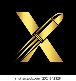 Bullet Logo combine with letter X vector template