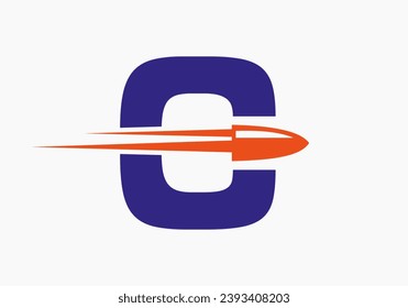 Bullet-Logo auf Buchstabe C mit beweglichem Bullet-Symbol