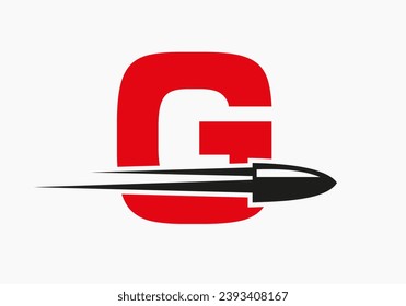 Bullet Logo On Letter G With Moving Bullet Symbol