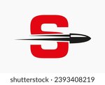Bullet Logo On Letter S With Moving Bullet Symbol