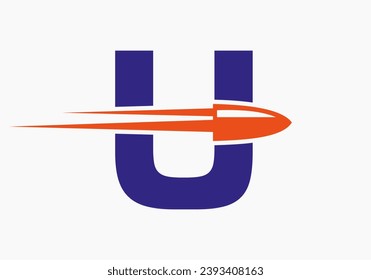 Logo De Bullet En La Letra U Con Símbolo De Bullet En Movimiento