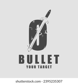 bullet logo vector icon illustration design. logo for emblem, badge and brand company