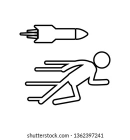 bullet man icon. Element of hero for mobile concept and web apps icon. Outline, thin line icon for website design and development, app development