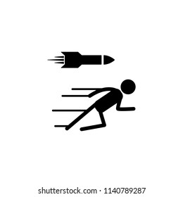 bullet man icon. Element of super hero icon for mobile concept and web apps. Glyph bullet man icon can be used for web and mobile