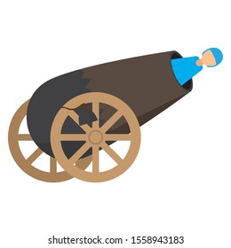 Bullet man image. Circus concept - Vector illustration