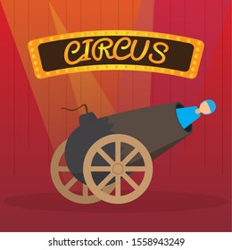 Bullet man image. Circus concept - Vector illustration