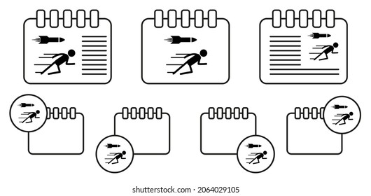 Icono vectorial del hombre de bala en la ilustración del conjunto de calénder para ui y ux, sitio web o aplicación móvil