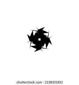 Bullet marks on transparent surface, electronic display, window. Vector sketch illustration.