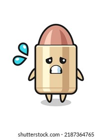 bullet mascot character with afraid gesture , cute style design for t shirt, sticker, logo element