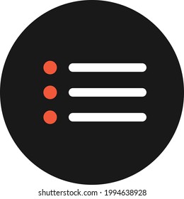 Bullet Menu icon vector image. Can also be used for UI and UX. Suitable for mobile apps, web apps and print media.