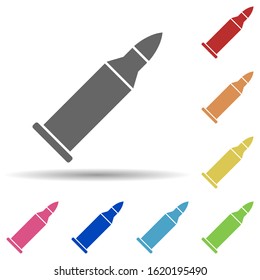 Bullet in multi color style icon. Simple glyph, flat vector of army icons for ui and ux, website or mobile application