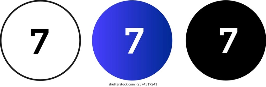 Bullet number Point Flat Circle Numbers in colorful gradient frames
