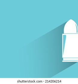 bullet on blue background