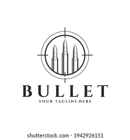 Kugel auf dem Logo des Zielzeichens Vektorgrafik-Design, Munition mit kompassem kreativem Logo-Design