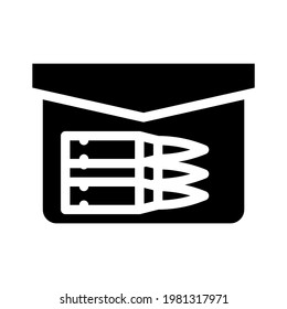 bullet pocket glyph icon vector. bullet pocket sign. isolated contour symbol black illustration