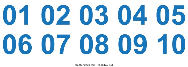 Bullet Point, Circle Number font icon . Typography Set of Round 1-9 Numbers. 