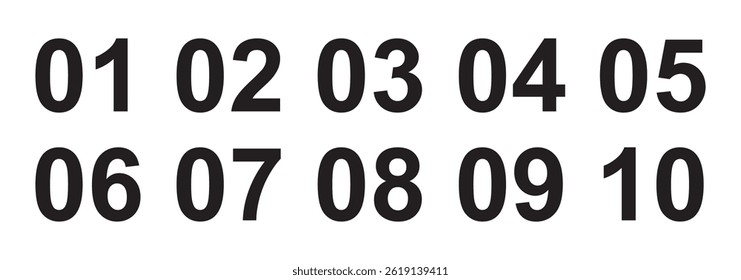 Bullet Point, Circle Number font icon . Typography Set of Round 1-9 Numbers. Numeral typographic line and flat icons set, editable stroke isolated on white, linear vector outline illustration, symbol.